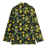 Lemon And Flower Pattern Print Women's Blazer