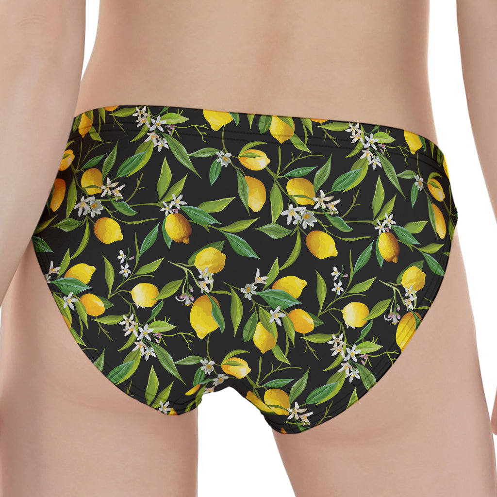 Lemon And Flower Pattern Print Women's Panties