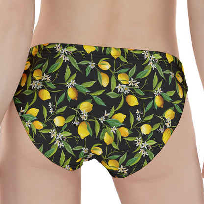 Lemon And Flower Pattern Print Women's Panties