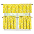 Lemon Slices Pattern Print 3 Piece Kitchen Curtains