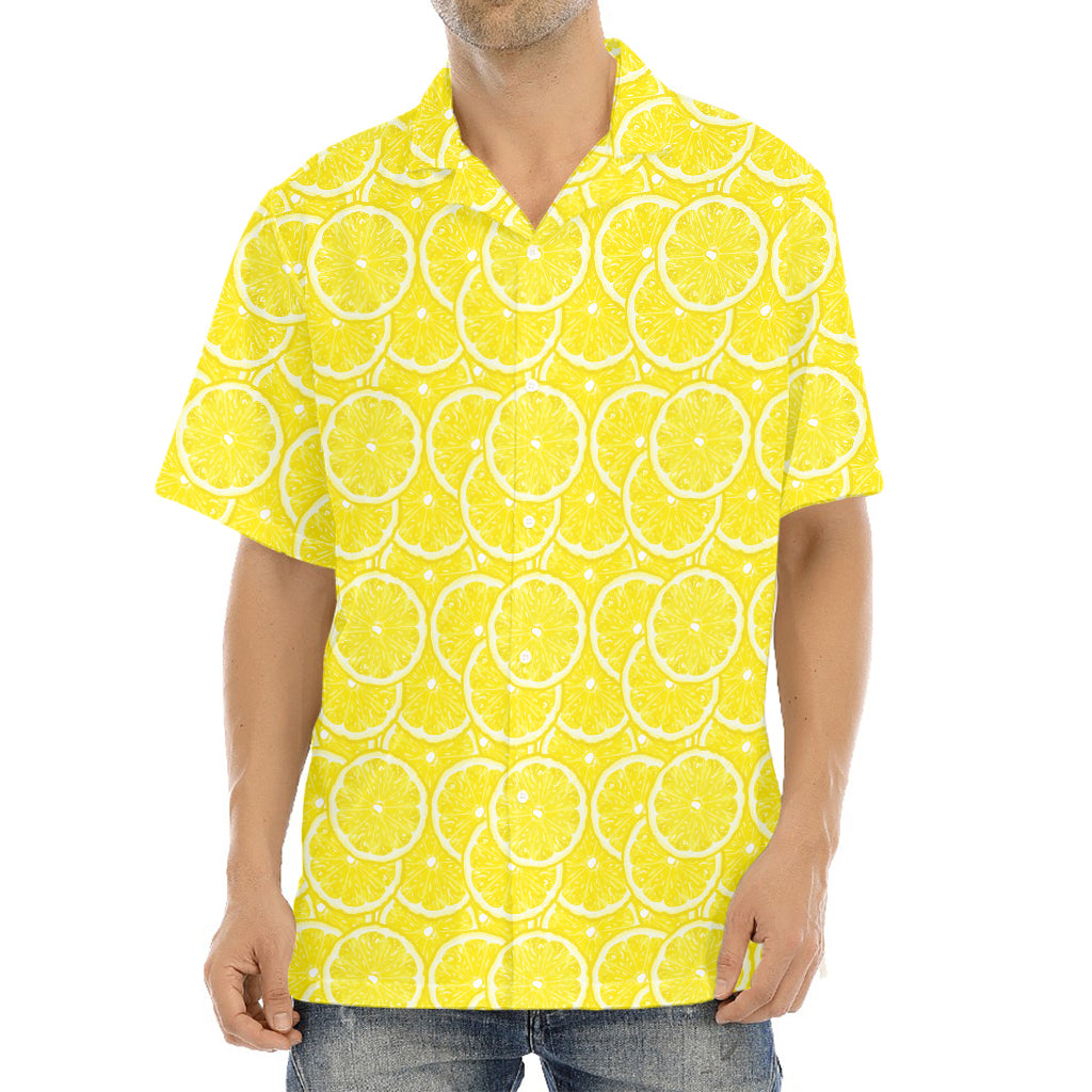 Lemon Slices Pattern Print Aloha Shirt