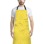 Lemon Slices Pattern Print Bib Apron With Pocket