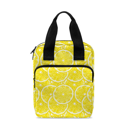 Lemon Slices Pattern Print Bible Tote Bag