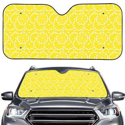 Lemon Slices Pattern Print Car Windshield Sun Shade