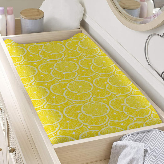 Lemon Slices Pattern Print Changing Pad Cover