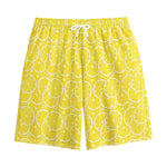 Lemon Slices Pattern Print Cotton Shorts