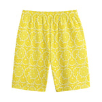 Lemon Slices Pattern Print Cotton Shorts