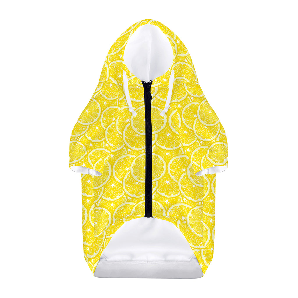 Lemon Slices Pattern Print Dog Zip Up Hoodie