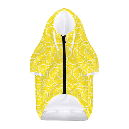 Lemon Slices Pattern Print Dog Zip Up Hoodie