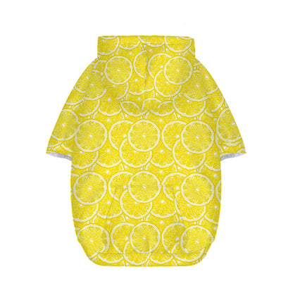 Lemon Slices Pattern Print Dog Zip Up Hoodie