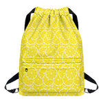 Lemon Slices Pattern Print Drawstring Backpack