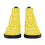 Lemon Slices Pattern Print Flat Ankle Boots