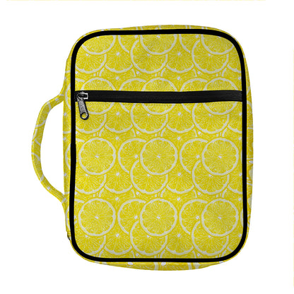 Lemon Slices Pattern Print Front Pocket Bible Bag