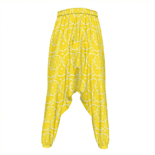 Lemon Slices Pattern Print Hammer Pants