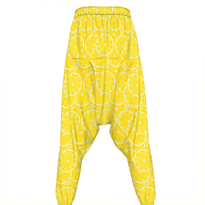 Lemon Slices Pattern Print Hammer Pants