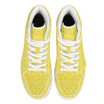 Lemon Slices Pattern Print High Top Leather Sneakers