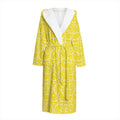 Lemon Slices Pattern Print Hooded Bathrobe