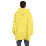 Lemon Slices Pattern Print Hoodie Blanket