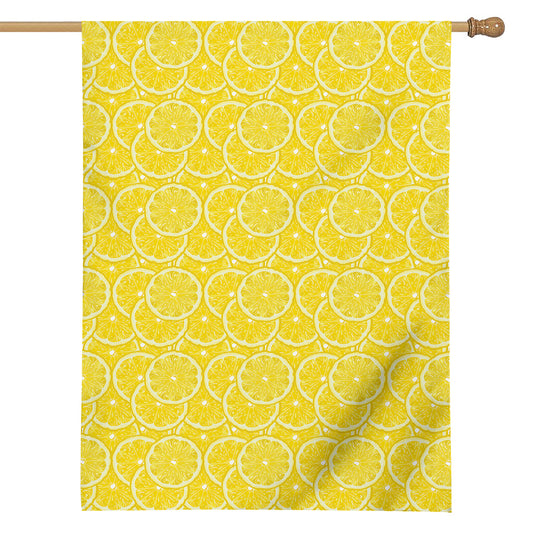 Lemon Slices Pattern Print House Flag