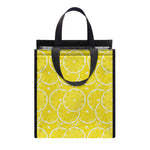 Lemon Slices Pattern Print Insulated Lunch Tote