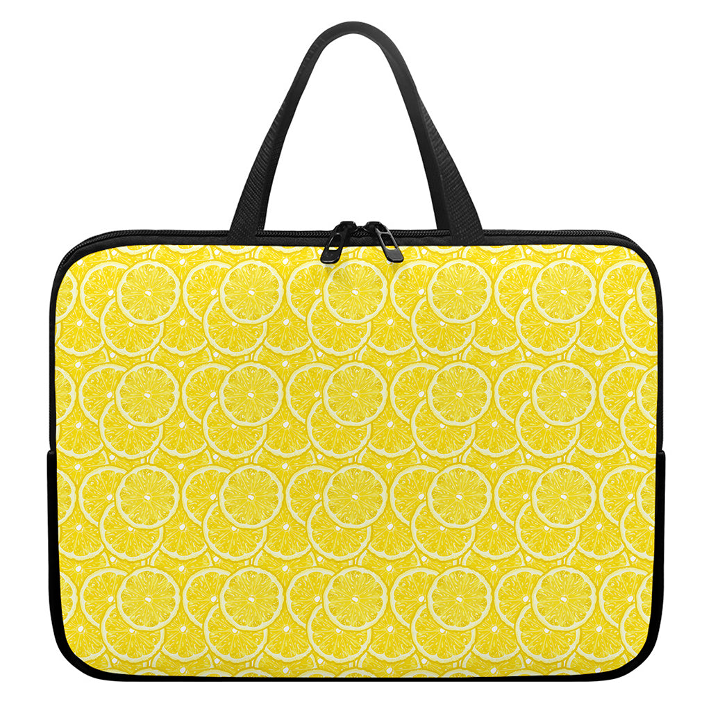 Lemon Slices Pattern Print Laptop Sleeve With Handle