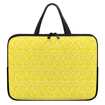 Lemon Slices Pattern Print Laptop Sleeve With Handle