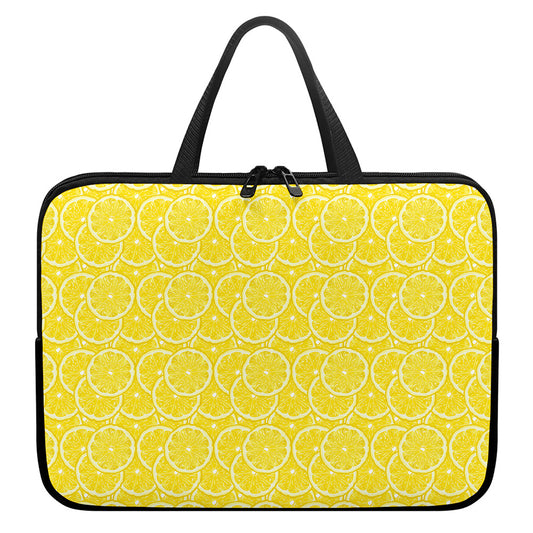 Lemon Slices Pattern Print Laptop Sleeve With Handle