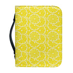 Lemon Slices Pattern Print Leather Bible Cover