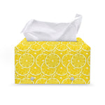 Lemon Slices Pattern Print Leather Tissue Box Cover