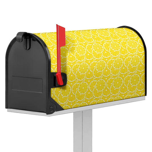 Lemon Slices Pattern Print Mailbox Cover