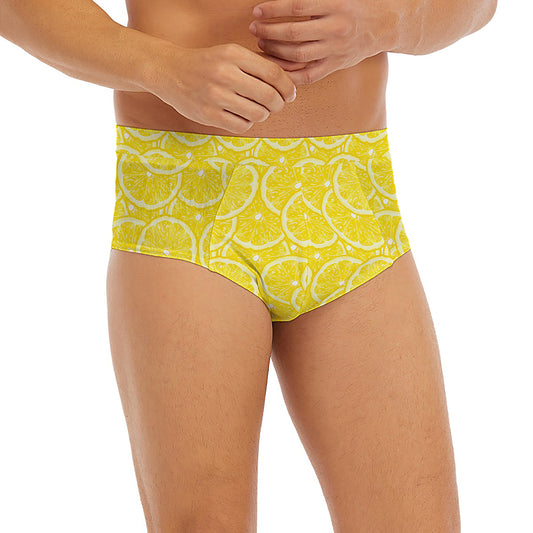 Lemon Slices Pattern Print Men's Briefs