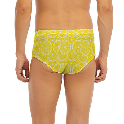 Lemon Slices Pattern Print Men's Briefs