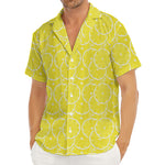 Lemon Slices Pattern Print Men's Deep V-Neck Shirt