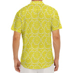 Lemon Slices Pattern Print Men's Deep V-Neck Shirt