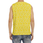 Lemon Slices Pattern Print Men's Fitness Tank Top