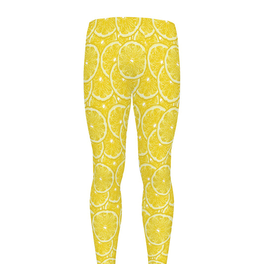 Lemon Slices Pattern Print Men's leggings