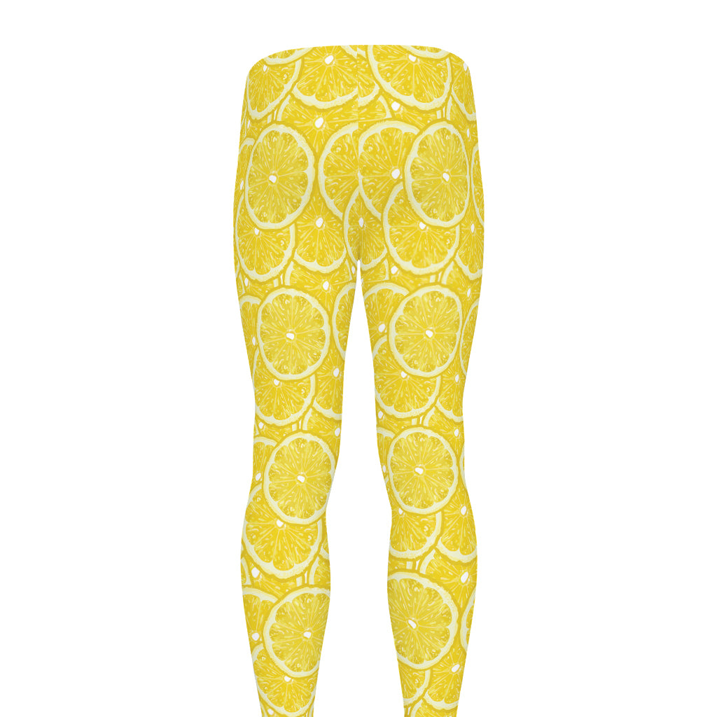 Lemon Slices Pattern Print Men's leggings