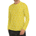 Lemon Slices Pattern Print Men's Long Sleeve Rash Guard