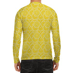 Lemon Slices Pattern Print Men's Long Sleeve Rash Guard