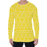 Lemon Slices Pattern Print Men's Long Sleeve T-Shirt
