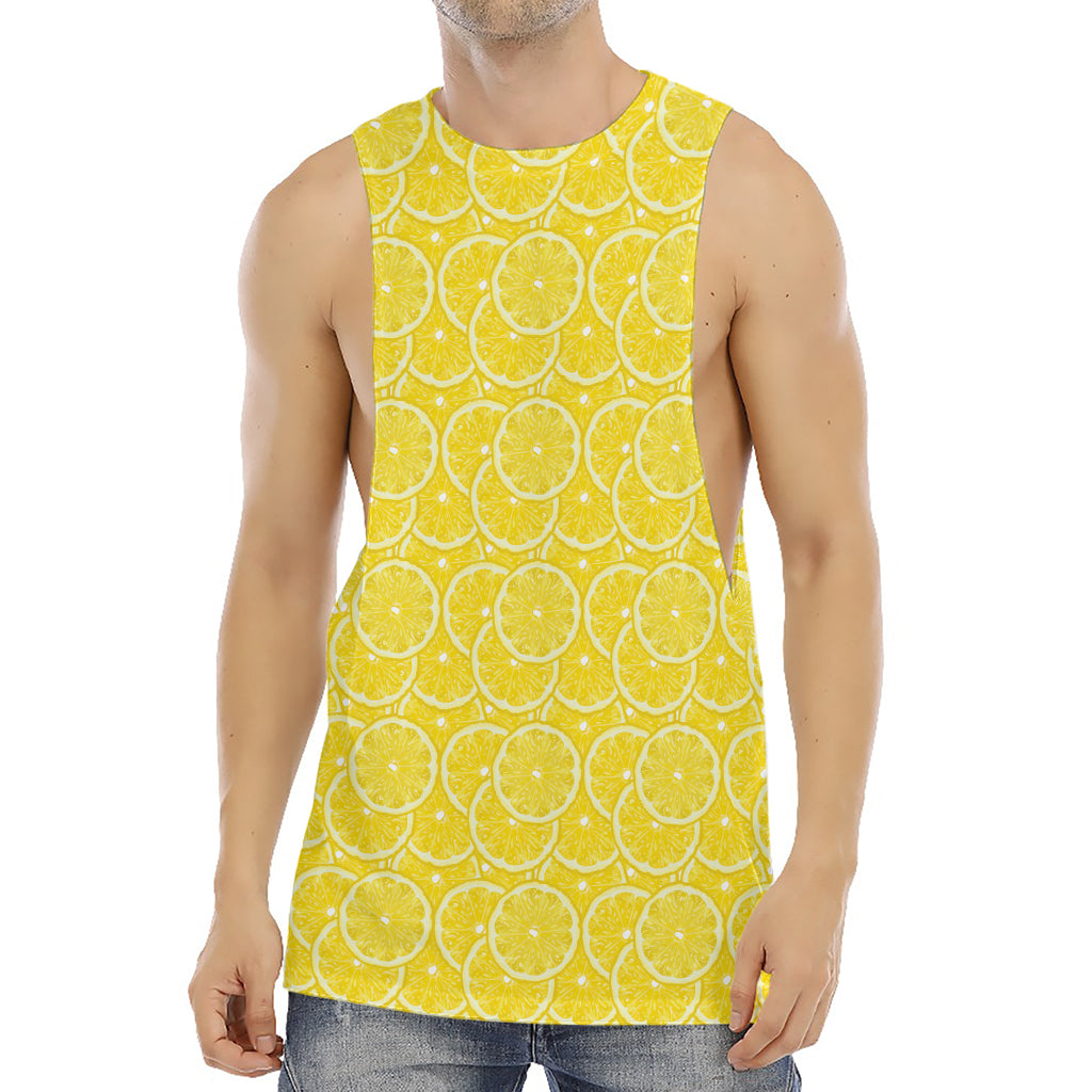 Lemon Slices Pattern Print Men's Muscle Tank Top