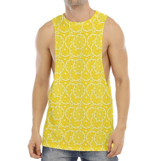 Lemon Slices Pattern Print Men's Muscle Tank Top