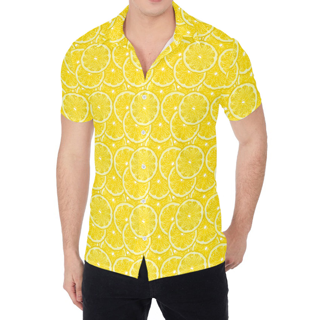 Lemon Slices Pattern Print Men's Shirt