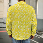 Lemon Slices Pattern Print Men's Shirt Jacket
