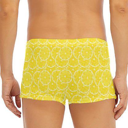 Lemon Slices Pattern Print Men's Short Boxer Briefs