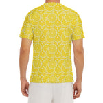 Lemon Slices Pattern Print Men's Short Sleeve Rash Guard