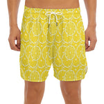 Lemon Slices Pattern Print Men's Split Running Shorts