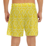 Lemon Slices Pattern Print Men's Split Running Shorts