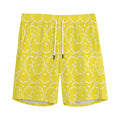 Lemon Slices Pattern Print Men's Athletic Shorts