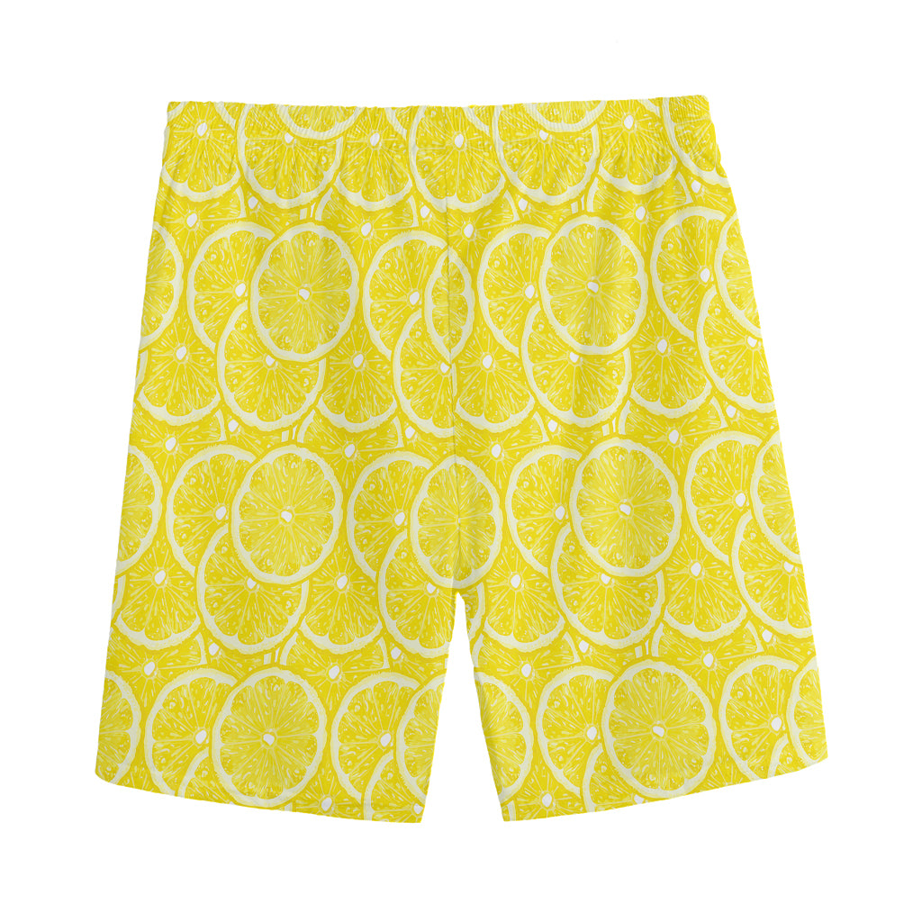 Lemon Slices Pattern Print Men's Sports Shorts